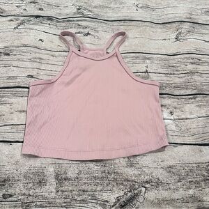 NOBULL Pink Ribbed Crop Top Size Small